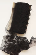 アンティークレース　dentelle ancienne 黒レース　シャンティイ　900cm .FR a l'epoque