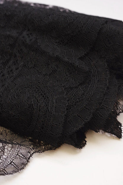 アンティークレース　dentelle ancienne 黒レース　シャンティイ　450cm .FR a l'epoque