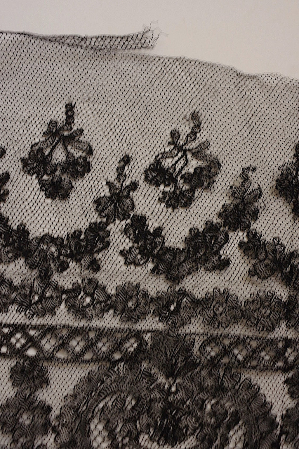 アンティークレース　dentelle ancienne 黒レース　シャンティイ　450cm .FR a l'epoque