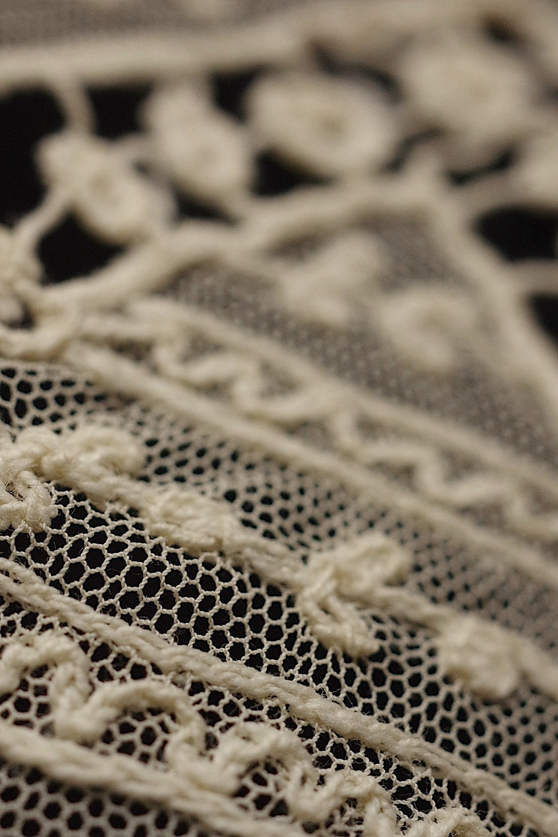 アンティークレース　dentelle ancienne 刺繍レース襟　 .FR a l'epoque