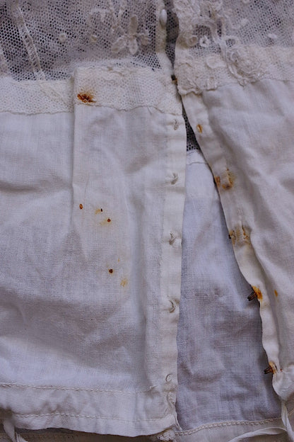 アンティークブラウス　vêtement antique 少女サイズブラウス３枚　素材用lots 1 .FR a l'epoque