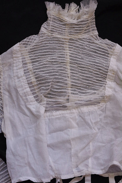 アンティークブラウス　vêtement antique 少女サイズブラウス３枚　素材用lots 1 .FR a l'epoque