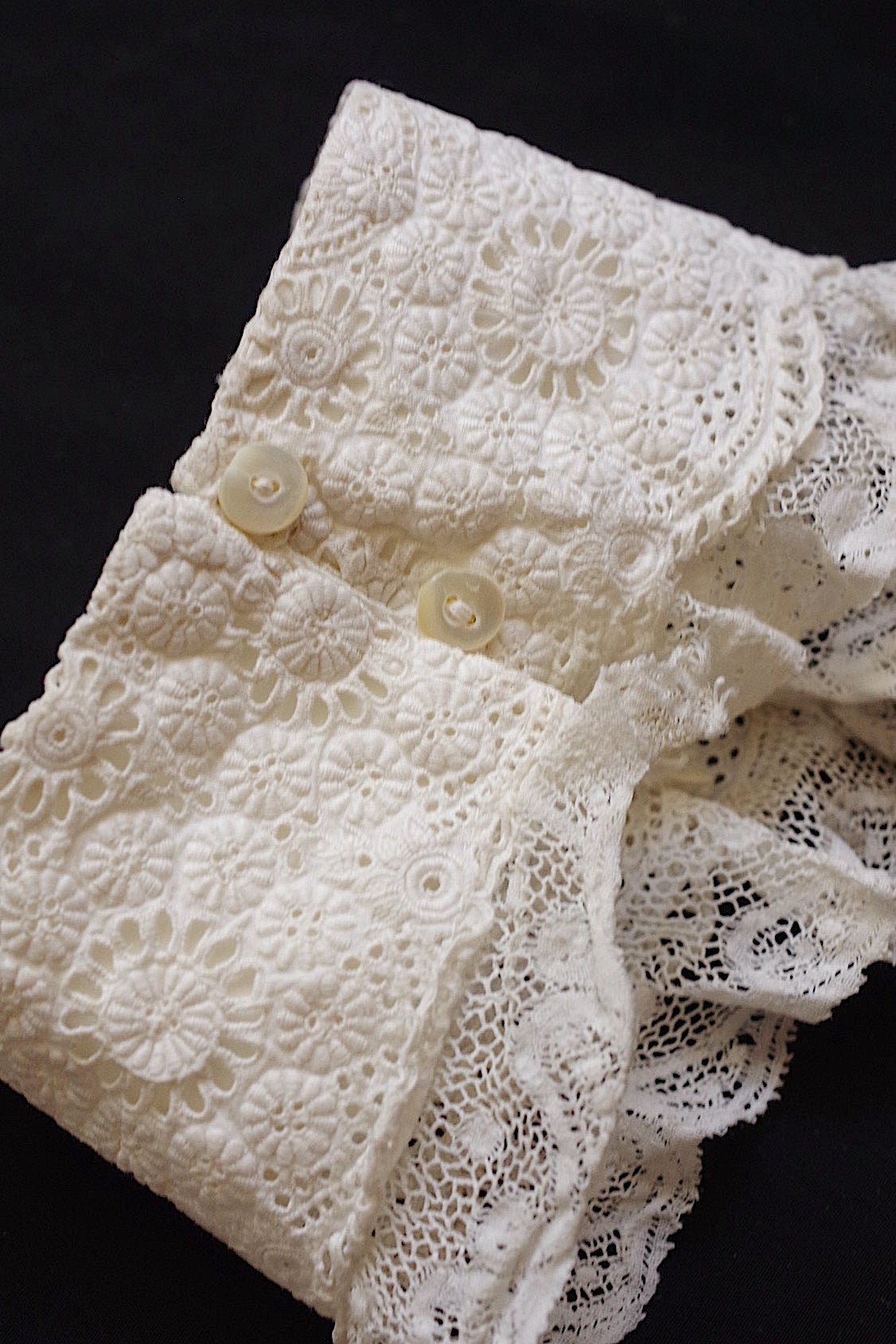 アンティークレース　dentelle ancienne 150cm ＋カフス .FR a l'epoque