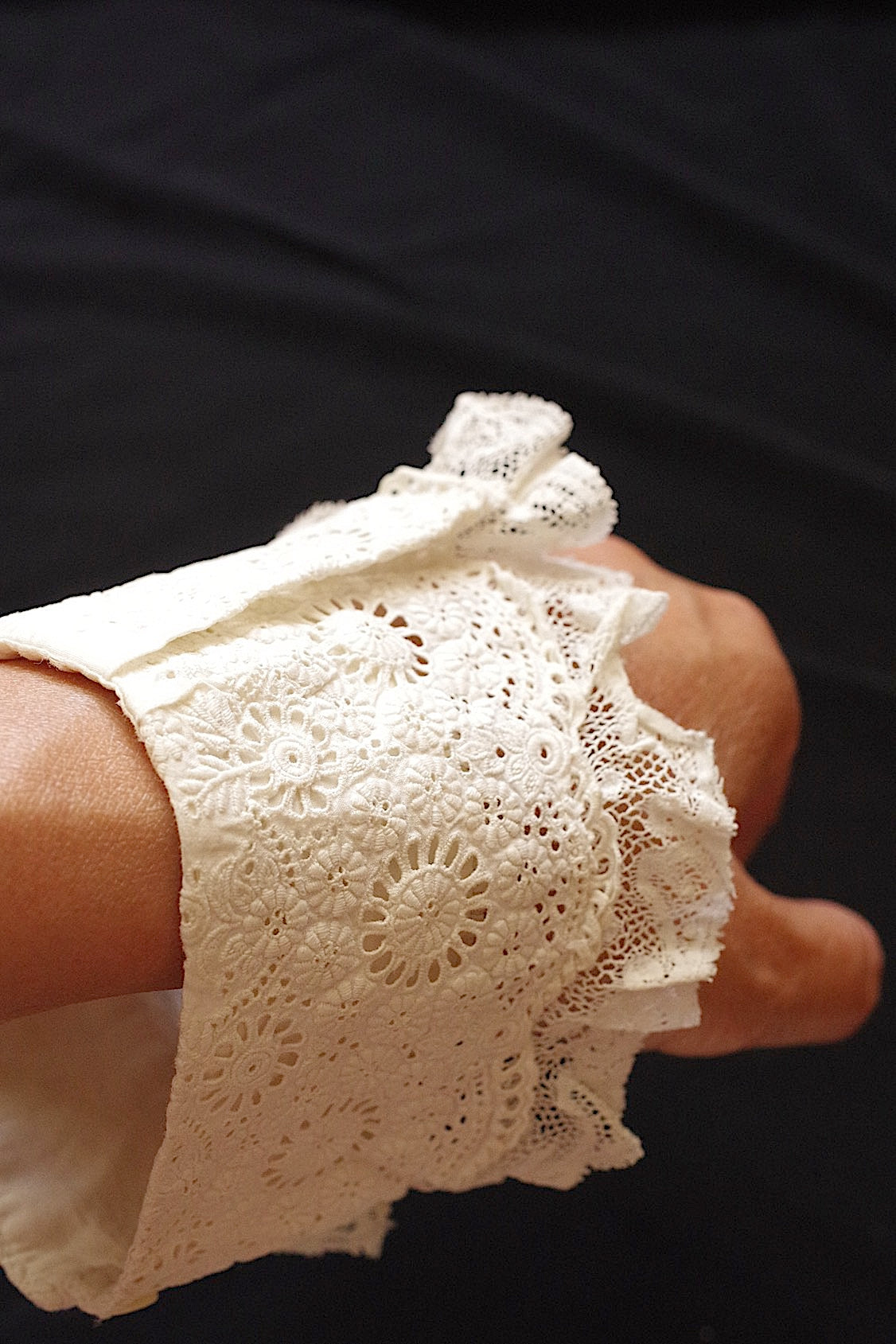 アンティークレース　dentelle ancienne 150cm ＋カフス .FR a l'epoque