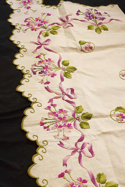 アンティーククロス　linge de maison 刺繍　インテリア生地 .FR a l'epoque