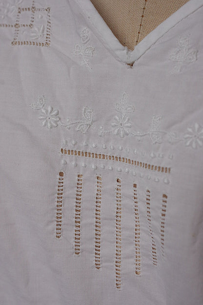 アンティークコットンワンピース vêtement antique robe de chambre 2 .FR a l'epoque