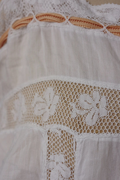 アンティークコットンワンピース vêtement antique robe de chambre 3 .FR a l'epoque