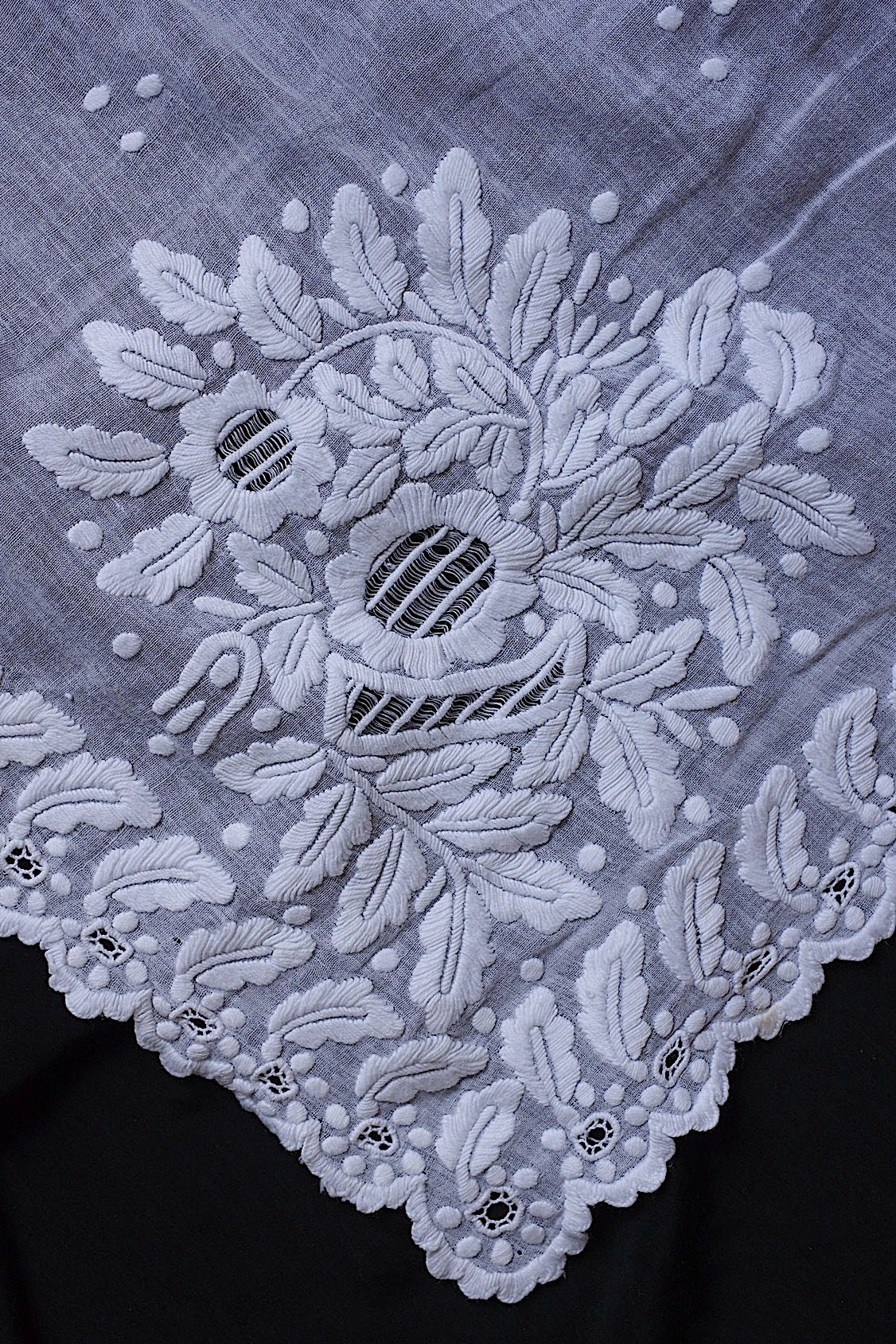 アンティークレース 刺繍　fichu/dentelle ancienne/antique lace .FR a l'epoque