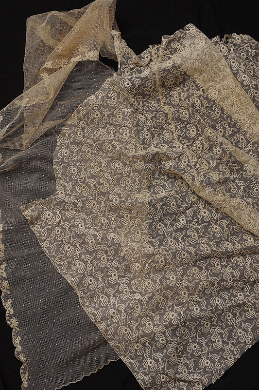 アンティークレースハギレ２種/dentelle ancienne/antique lace .FR a l'epoque