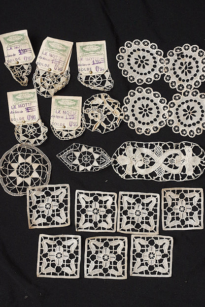 アンティークレースモチーフlots1/dentelle ancienne/antique lace .FR a l'epoque