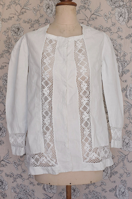 アンティークリネンブラウス/vêtement ancien/antique  blouse .FR a l'epoque