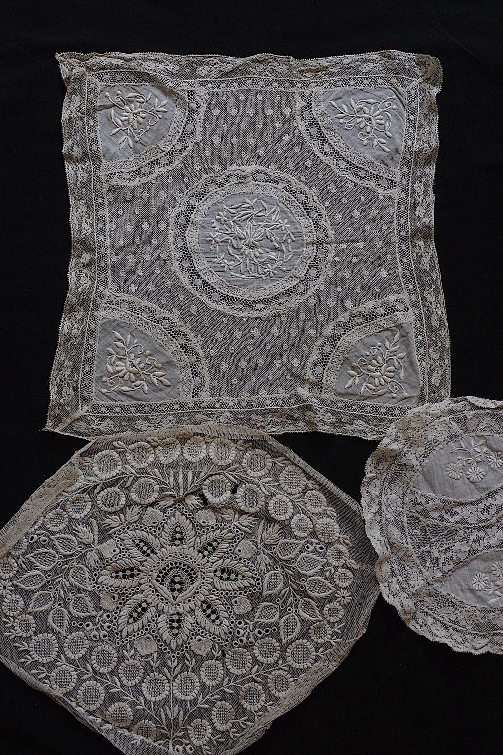 アンティークレース刺繍３種/dentelle ancienne/antique lace .FR a l'epoque