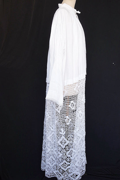 アンティーク教会チュニック1/aube antique/church tunic .FR a l'epoque