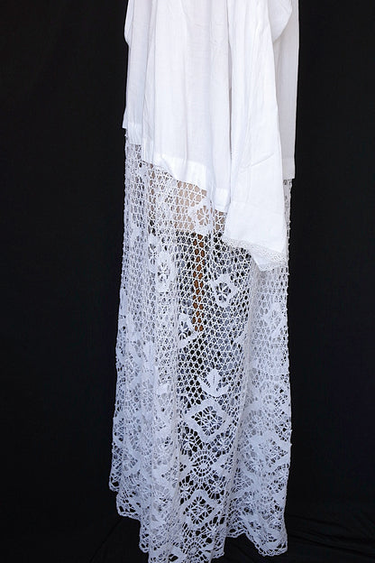 アンティーク教会チュニック1/aube antique/church tunic .FR a l'epoque