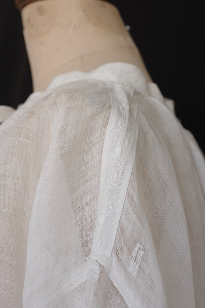 アンティーク教会チュニック3/aube antique/church tunic .FR a l'epoque