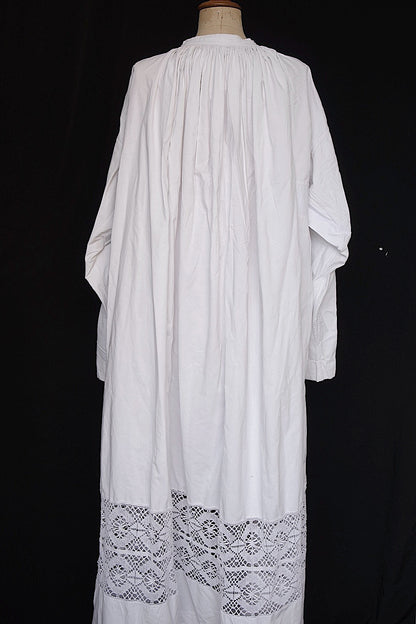 アンティーク教会チュニック4/aube antique/church tunic .FR a l'epoque