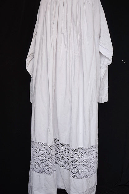 アンティーク教会チュニック4/aube antique/church tunic .FR a l'epoque