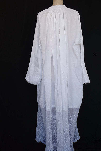アンティーク教会チュニック5/aube antique/church tunic .FR a l'epoque