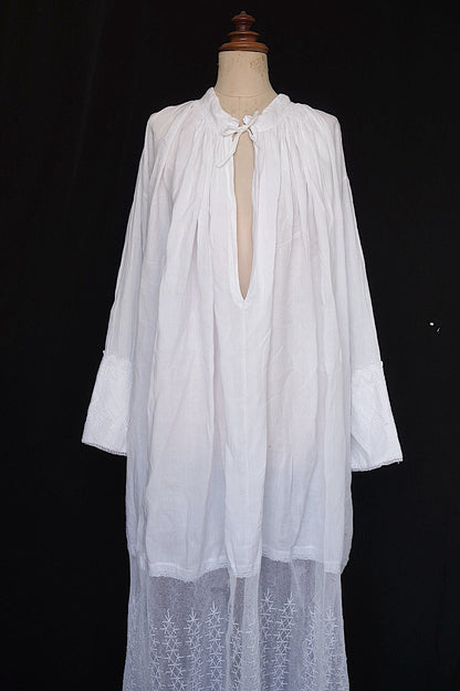 アンティーク教会チュニック5/aube antique/church tunic .FR a l'epoque