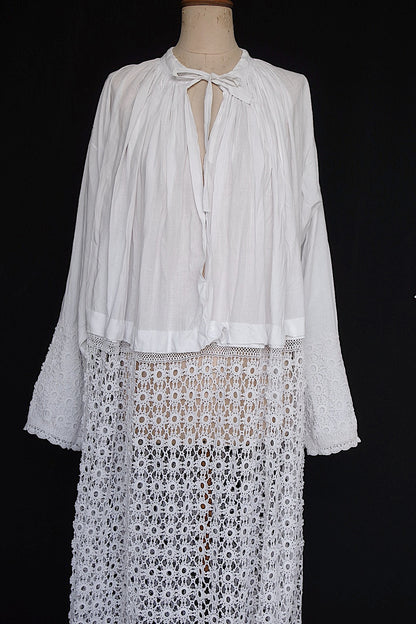 アンティーク教会チュニック7/aube antique/church tunic .FR a l'epoque