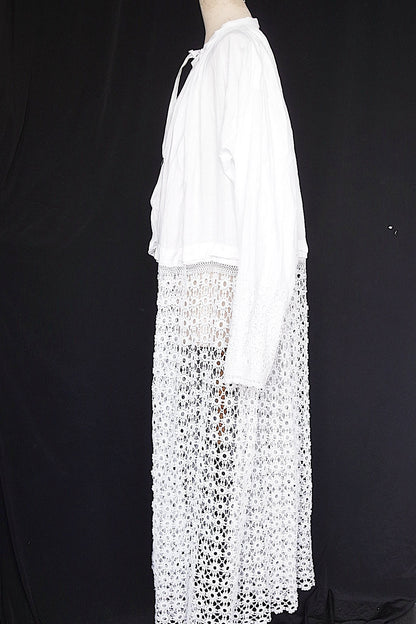 アンティーク教会チュニック7/aube antique/church tunic .FR a l'epoque