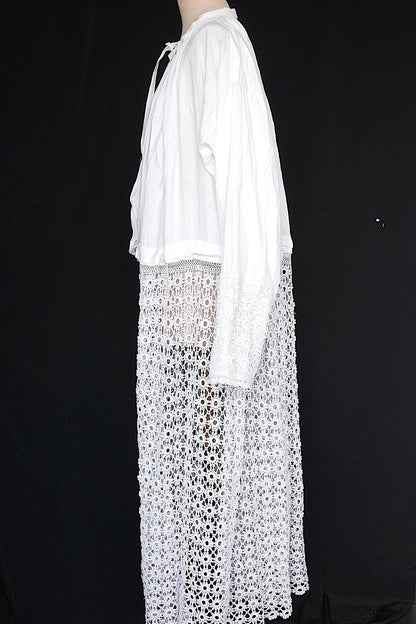 アンティーク教会チュニック7/aube antique/church tunic .FR a l'epoque