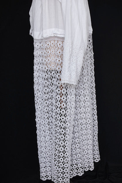 アンティーク教会チュニック7/aube antique/church tunic .FR a l'epoque