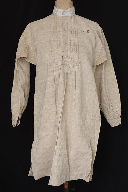 アンティークグランパシャツ3/vêtement ancien/antique chanvre shirt mem's .FR a l'epoque