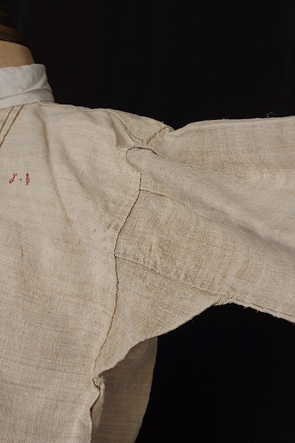 アンティークグランパシャツ3/vêtement ancien/antique chanvre shirt mem's .FR a l'epoque