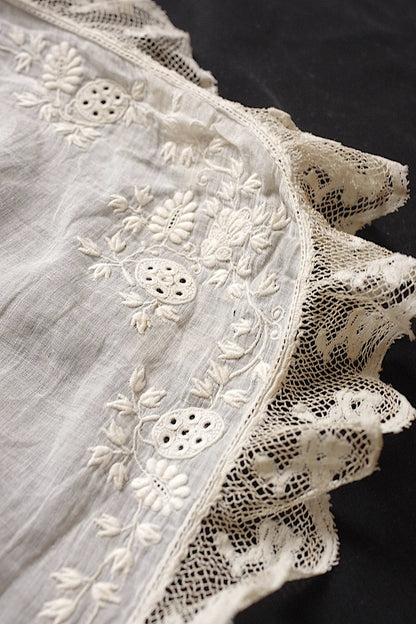 アンティーク刺繍ハンカチ2/dentelle ancienne /antique .FR a l'epoque