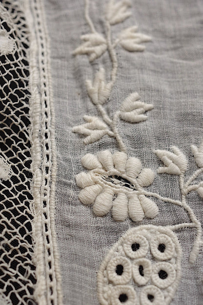 アンティーク刺繍ハンカチ2/dentelle ancienne /antique .FR a l'epoque