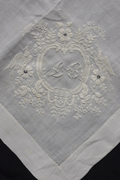 アンティーク刺繍ハンカチ4/dentelle ancienne /antique .FR a l'epoque