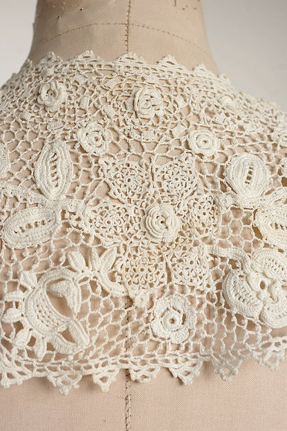 アンティークレース襟クロシェ/dentelle ancienne/antique lace .FR a l'epoque