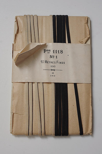 アンティークリボン黒白/ruban/antique ribbon4 .FR a l'epoque