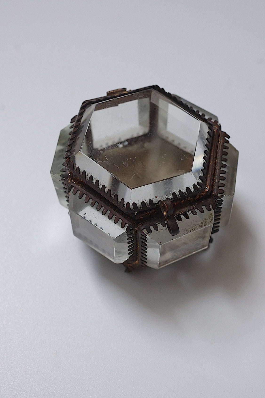 アンティークガラス箱/boite /antique .FR a l'epoque