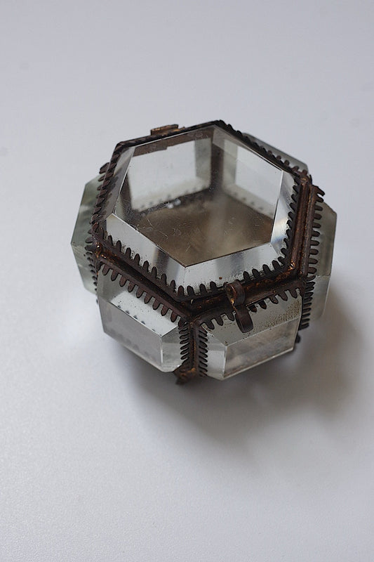 アンティークガラス箱/boite /antique .FR a l'epoque