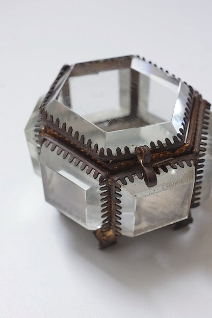 アンティークガラス箱/boite /antique .FR a l'epoque