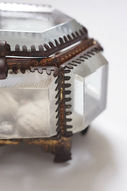 アンティークガラス箱/boite /antique .FR a l'epoque