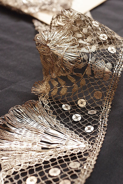 アンティークメタルレース dentelle antique lace 195cm