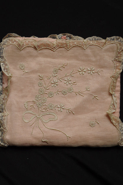 Antique lace dentelle antique lace handkerchief cushion