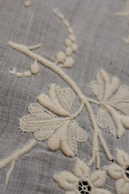 アンティークレース　dentelle ancienne 刺繍ハンカチ　素材、観賞用
