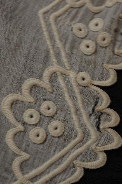 アンティークレース　dentelle ancienne 刺繍ハンカチ　素材、観賞用