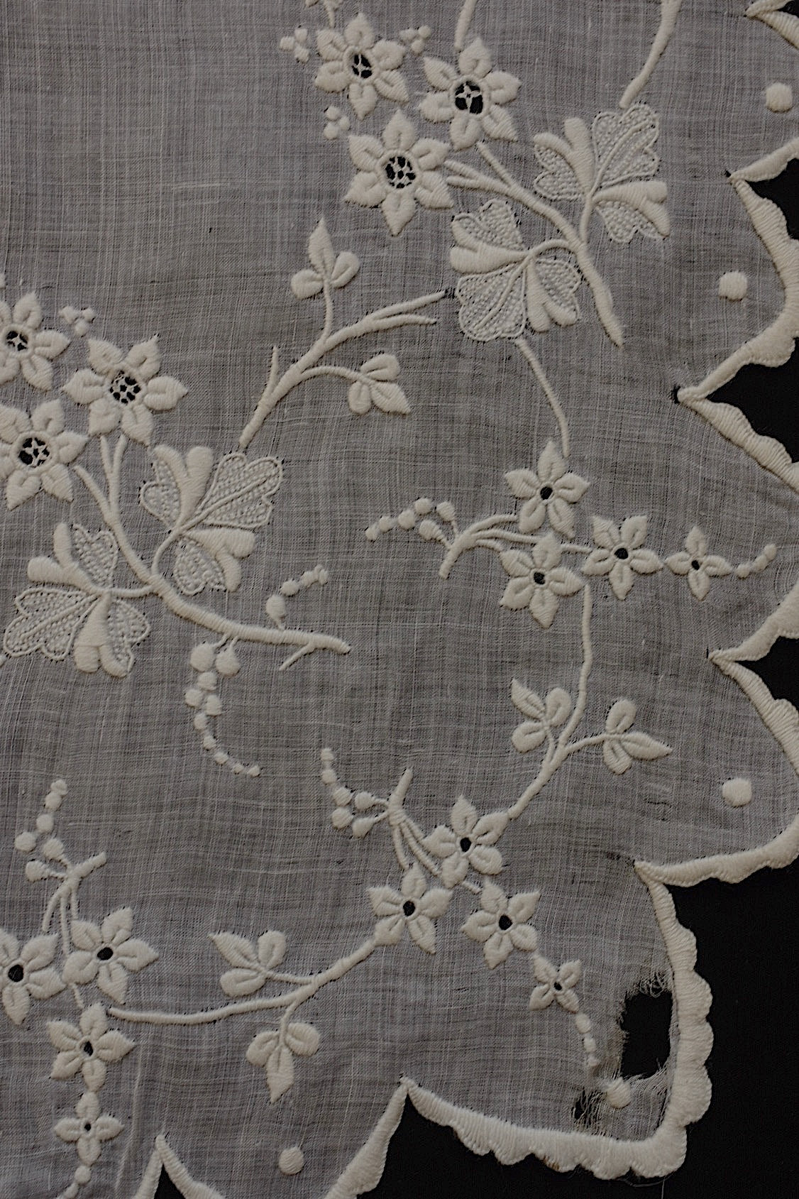 アンティークレース　dentelle ancienne 刺繍ハンカチ　素材、観賞用