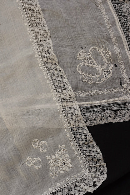 アンティークレース　dentelle ancinne 刺繍ハンカチ素材用