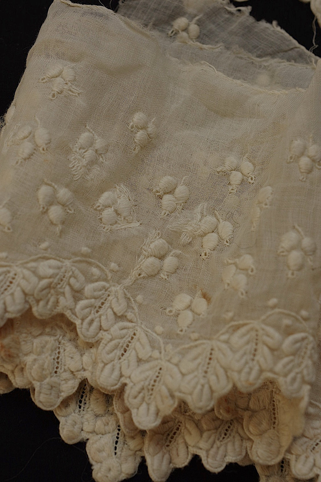 アンティークレース　dentelle ancinne　刺繍ハギレ素材用