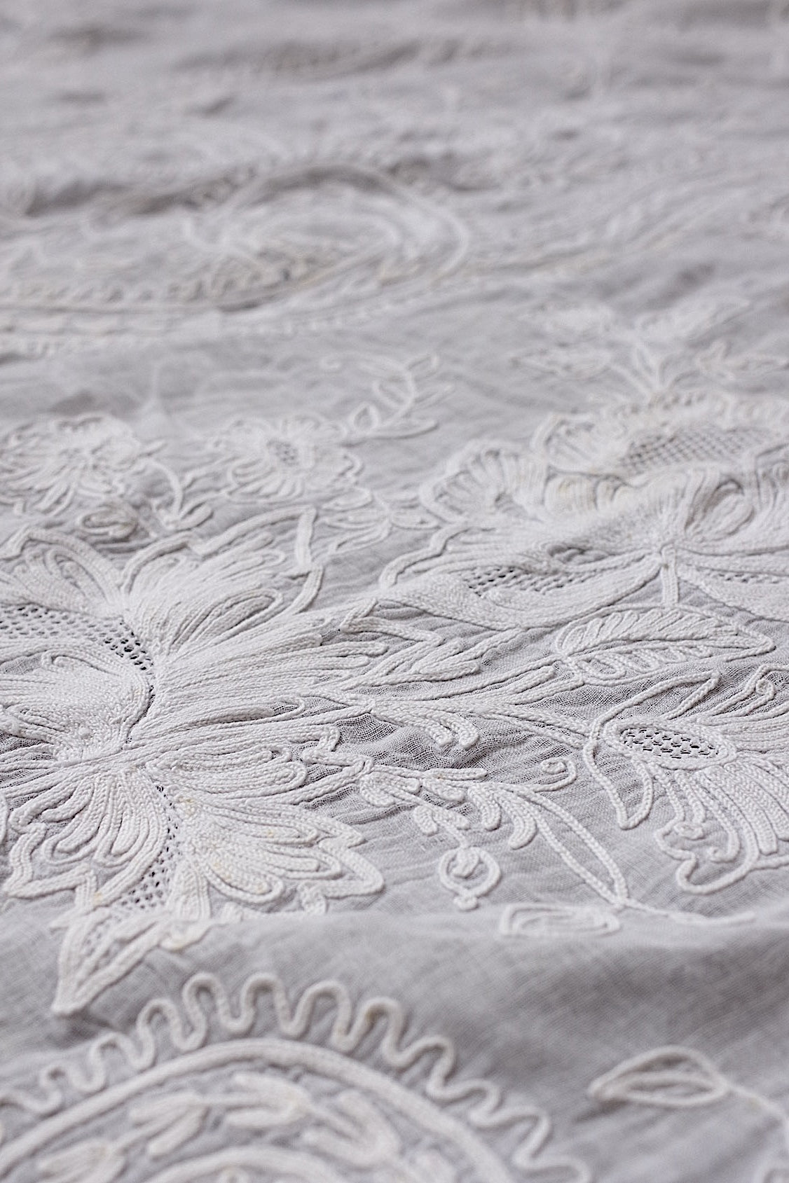 アンティーク　レースクロス アンティークレース linge de maison antique nappe 刺繍クロス - .FR