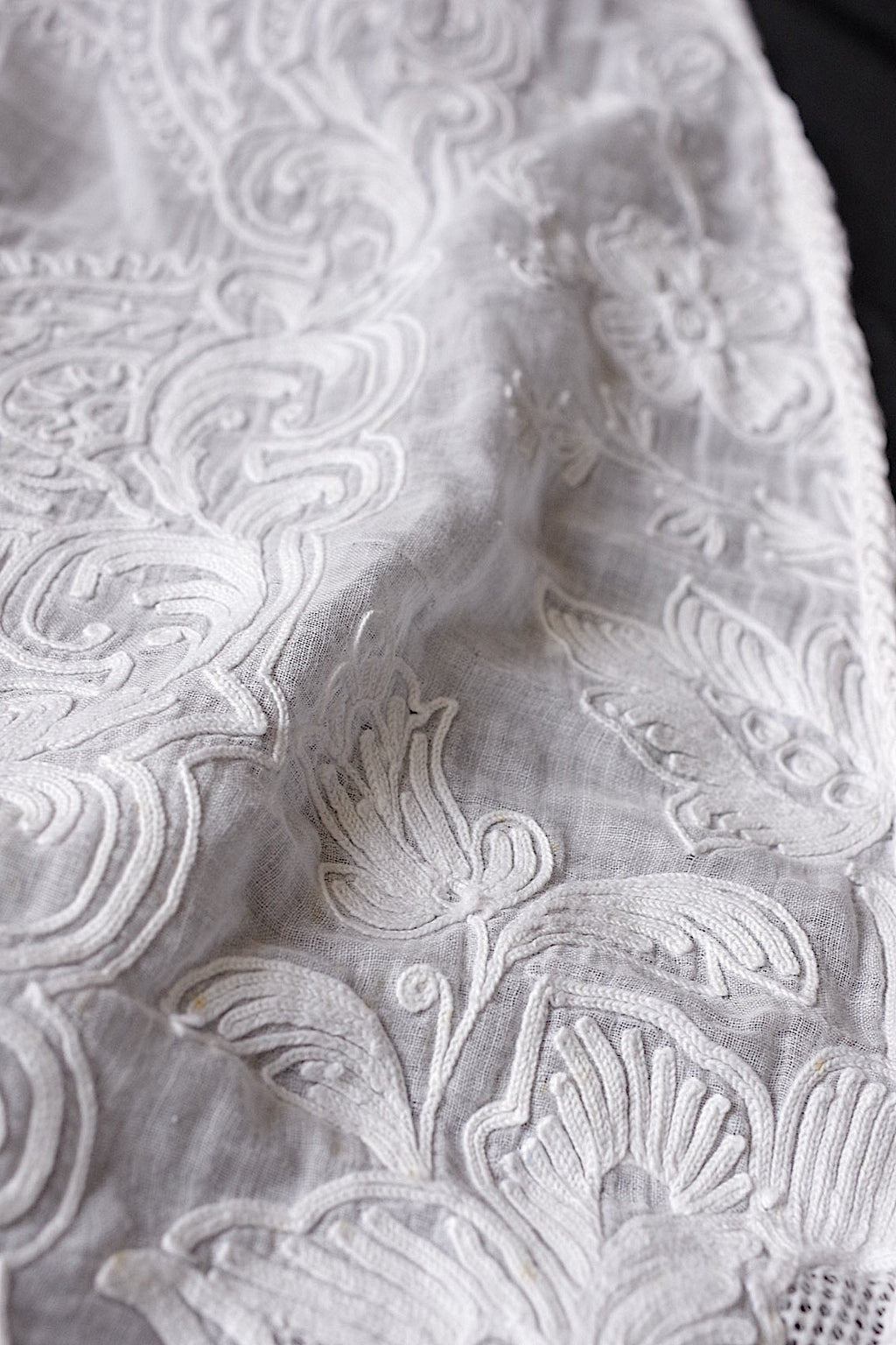 アンティークレース　linge de maison antique nappe 刺繍クロス