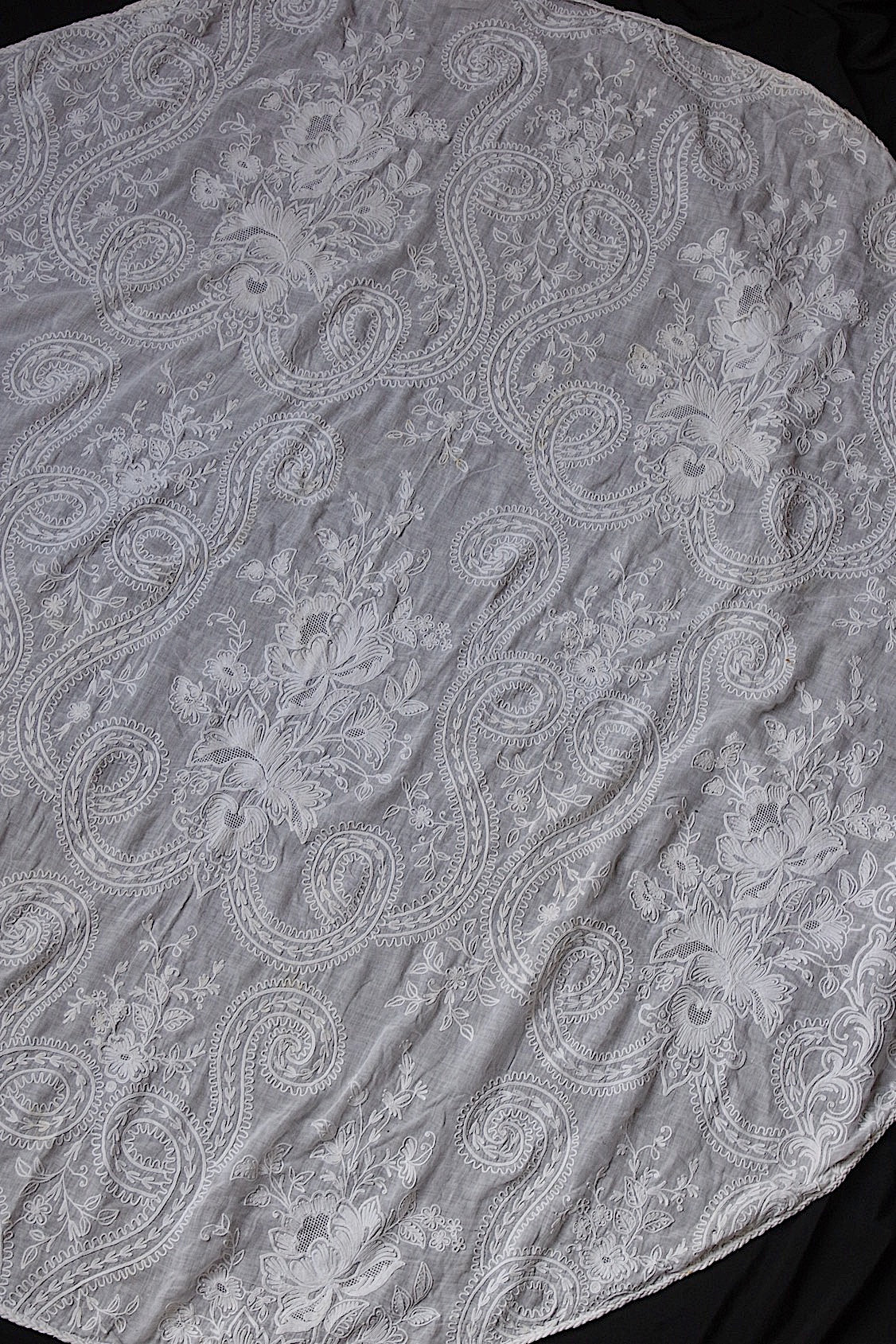 アンティークレース linge de maison antique nappe 刺繍クロス - .FR
