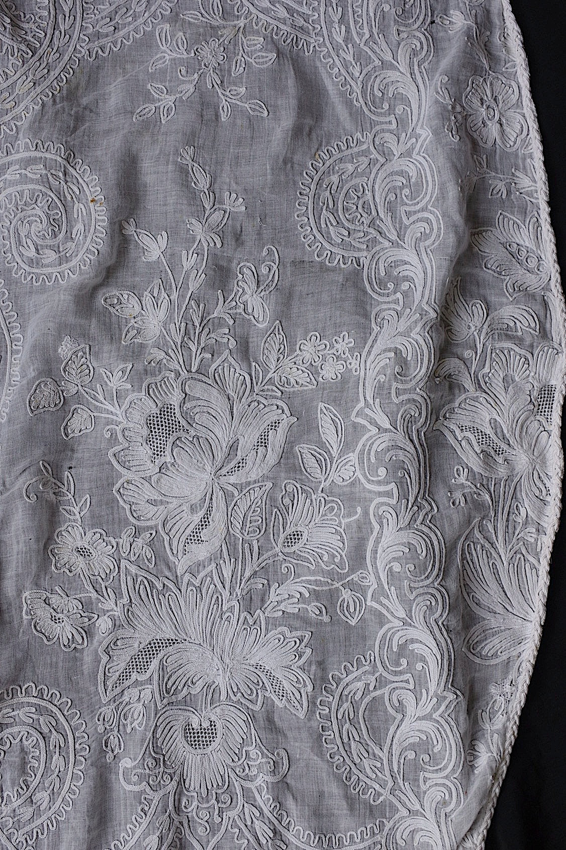 アンティークレース　linge de maison antique nappe 刺繍クロス