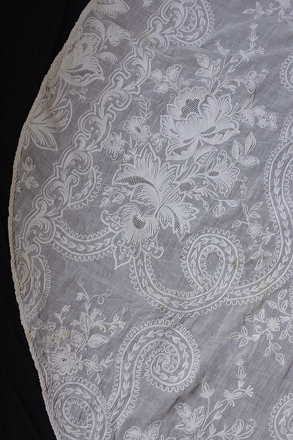 アンティークレース　linge de maison antique nappe 刺繍クロス